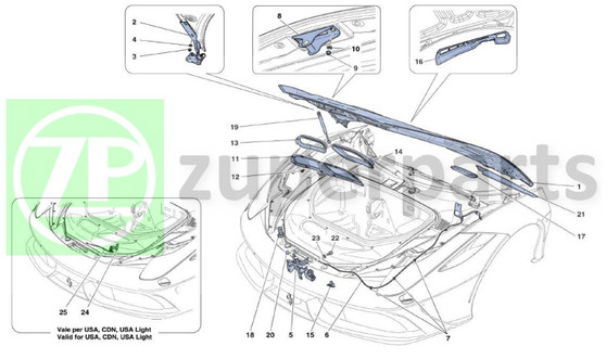 16. Ferrari 458 Speciale FRONT LID AIR DUCT SEAL (FRONT-83341000)