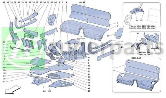 38. Ferrari 458 Speciale WASHER For carbon sill trim panel (PASSENGER-12638178)