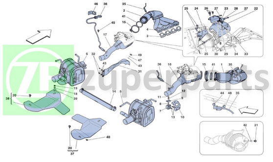 23. Ferrari 458 Speciale LH BRACKET COMPL. WITH BUSHES (EXHAUST-300592)