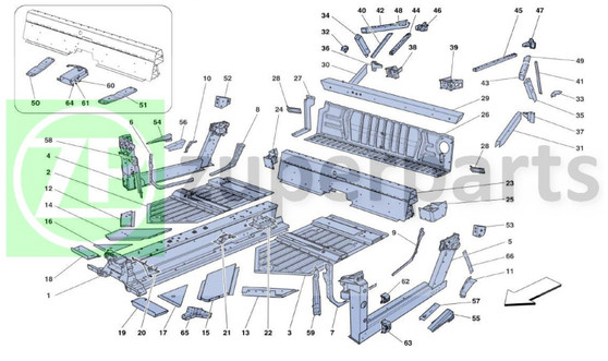 57. Ferrari 458 Speciale INTERNAL LH TRUSS (CENTRAL-271422)