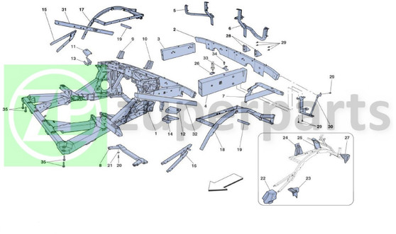 24. Ferrari 458 Speciale CENTRE LH BRACKET (CHASSIS-84025300)