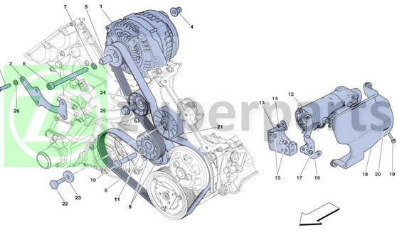 19. Ferrari 458 Speciale SCREW M6 X 30 (ALTERNATOR-231621)