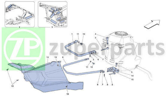 01. Ferrari 458 Speciale UPPER LH TANK RETAINER STRAP (FUEL-263507)