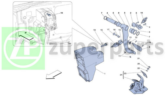 15. Ferrari 458 Speciale BRAKE SERVO LINKAGE YOKE (COMPLETE-245178)