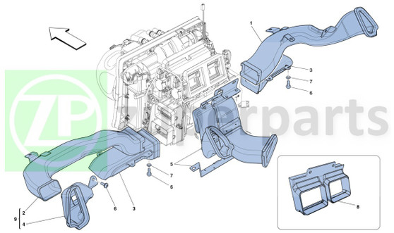 31. Ferrari 458 Italia DRIVER SIDE DUCT FASTENER BRACKET RHD (Dashboard-83248500)