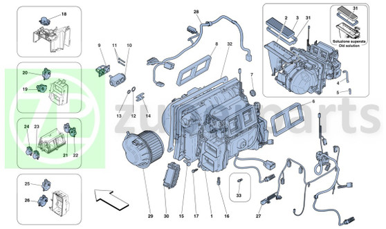 28. Ferrari 458 Italia AC WIRING HARNESS (Evaporator-264879)