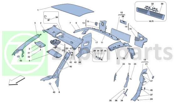 04. Ferrari 458 Italia LH SUN VISOR (Headliner-82916300)