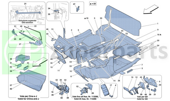 02. Ferrari 458 Italia FRONT TUNNEL TRIM (Passenger-82793490)