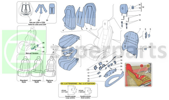 04. Ferrari 458 Italia BACKREST UPHOLSTERY (Seats-83476300)