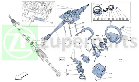 01. Ferrari 458 Italia COMPL. STEERING WHEEL (Steering-83585200)