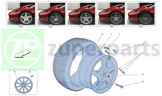 01.b Ferrari 458 Italia 20" REAR WHEEL RIM -Forged-Ferro grey (Wheels-268642)