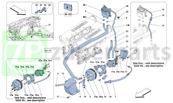 03. Ferrari 458 Italia PIPE FROM RESERVOIR TO POWER STEERING PUMP (Power-253816)