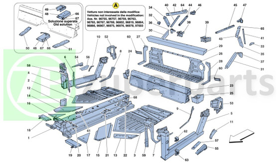 54. Ferrari 458 Italia EXTERNAL RH TRUSS (Central-271419)