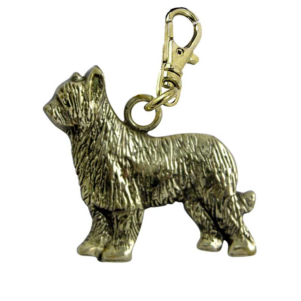 Briard Solid Brass Decorative Zipper Pull Charms Dog Breed