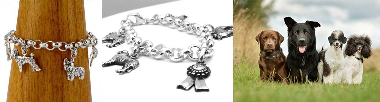 Handmade Sterling Silver Chain Bracelet With Running Beagle Dog/Hound &  Hare Charms - Jane Orton Jewellery