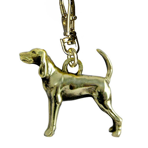 Black and Tan Coonhound Brass Zipper Pull