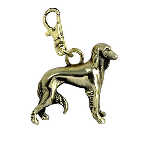 Saluki Brass Zipper Pull