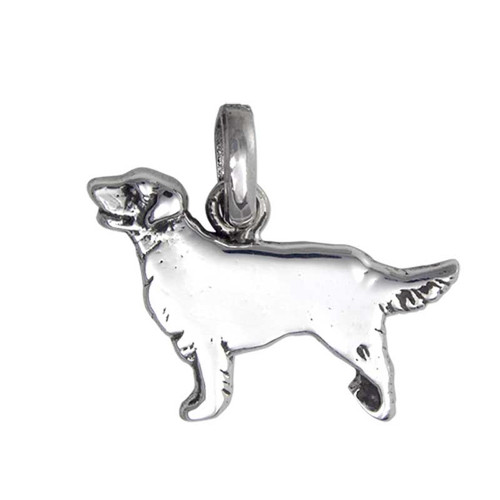 Golden Retriever Dog Charm Sterling Silver Jewelry