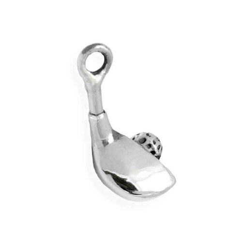 sterling silver golf club head with ball