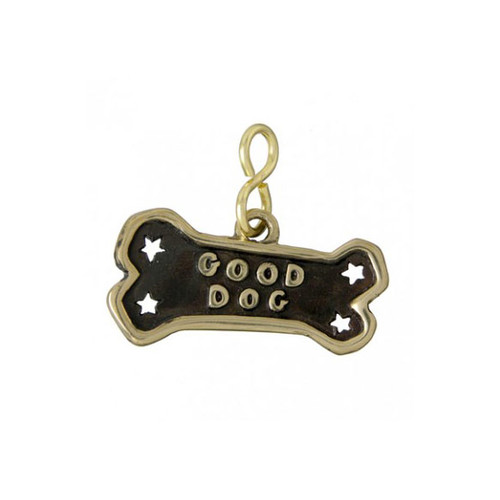 Good Dog Bone ID Tag Brass