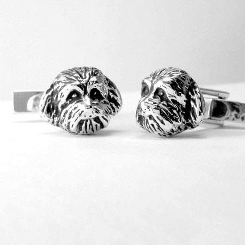 Maltipoo Cufflinks Head