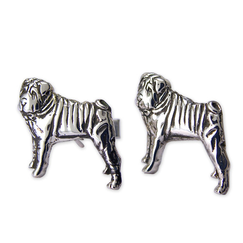 Sharpei Dog Charm | Sterling Silver Dog jewelry