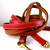 American Bridle Leather 5 foot dog leash - red and tan