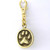 Cat Paw Print Zipper Pull Charm Brass