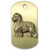 Brass ARF Tag with Old English Sheepdog - vertical