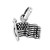 US Flag Charm in sterling silver 