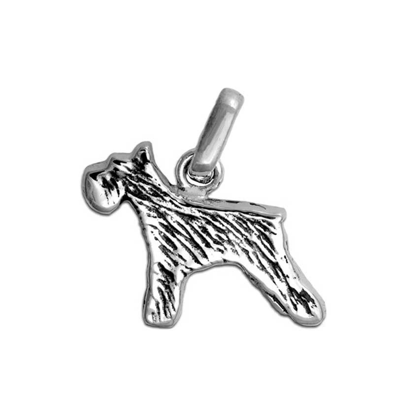 Voroco Sterling Silver Schnauzer Dog Charm – 925 Silver, Enamel Detail, For Bracelets