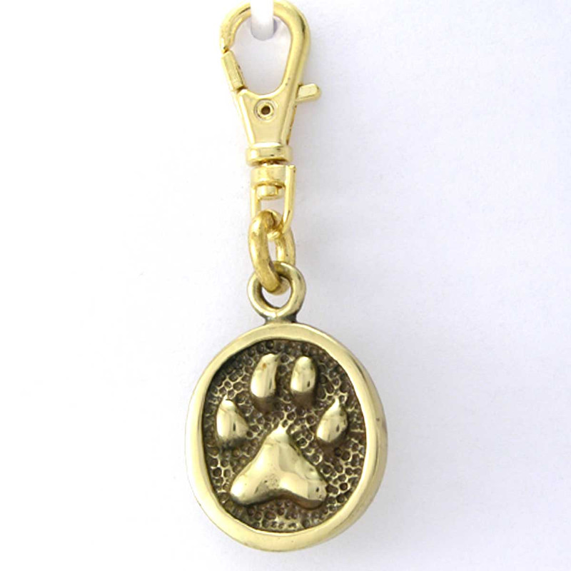 Paw Print Cat Brass Zipper Pull Charms