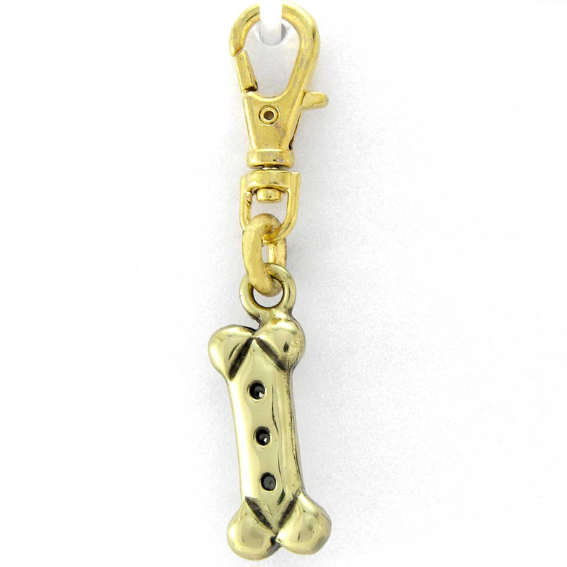 Dog Treat Zipper Pull Charm Brass