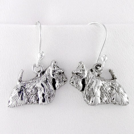Orecchini a bottone in argento sterling West Highland Terrier