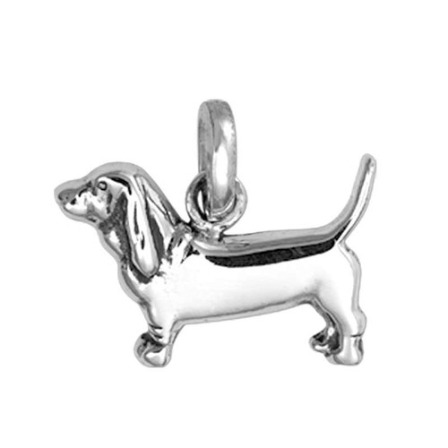 Ciondolo a forma di Basset Hound in argento sterling / Prodotto negli Stati Uniti - Italia