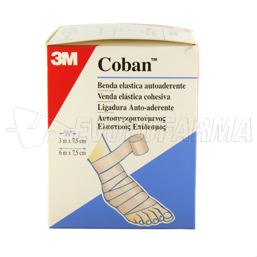 VENDA COHESIVA COBAN. Caja 1 Venda Piel (4,5m x 7,5cm)