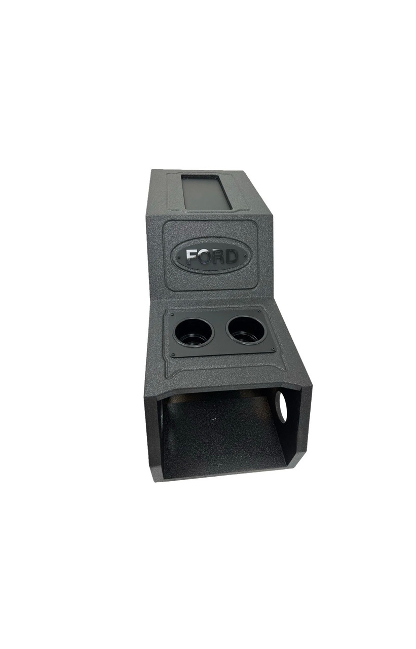 thumbnail interactive-video image 1 of Mega Bass Ford F-150 97-03 Crew Cab Center Console Subwoofer Box – 1x10" Ported 1 of 2