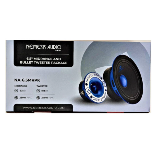 Nemesis Audio Package -6.5MRPK 6.5" 280W Max Midrange Speaker & Bullet Tweeter