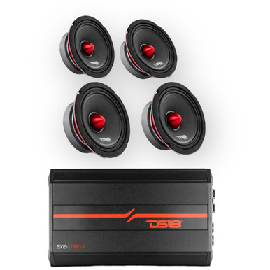 DS18 EXL-P800X4 4-Channel Car Amplifier - Class AB, 400W RMS
