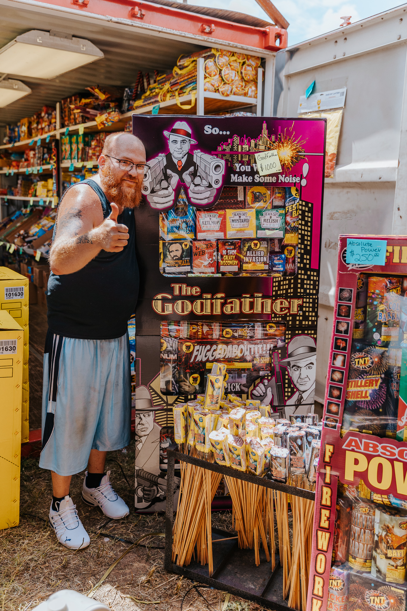 Johnny Fireworks customer with major firework product