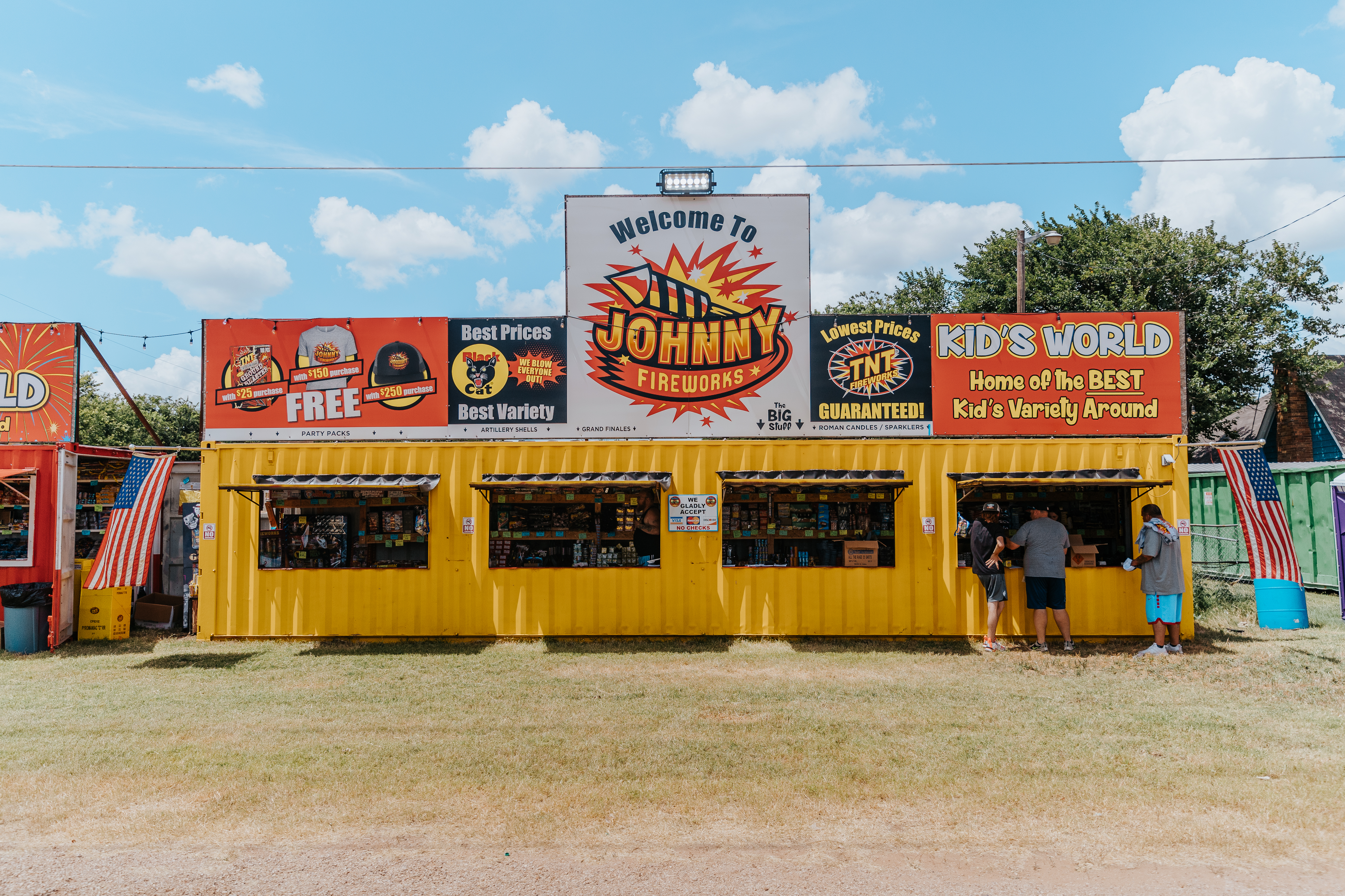 Johnny Fireworks stand at night