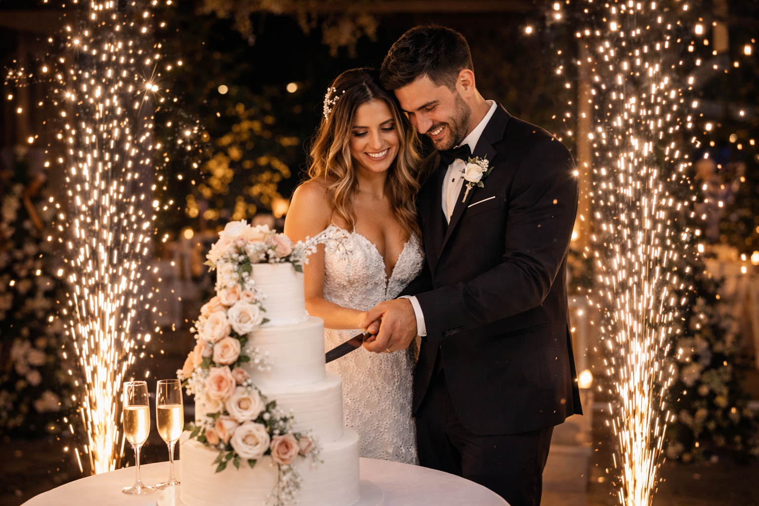 Cold spark machine effect for events and weddings