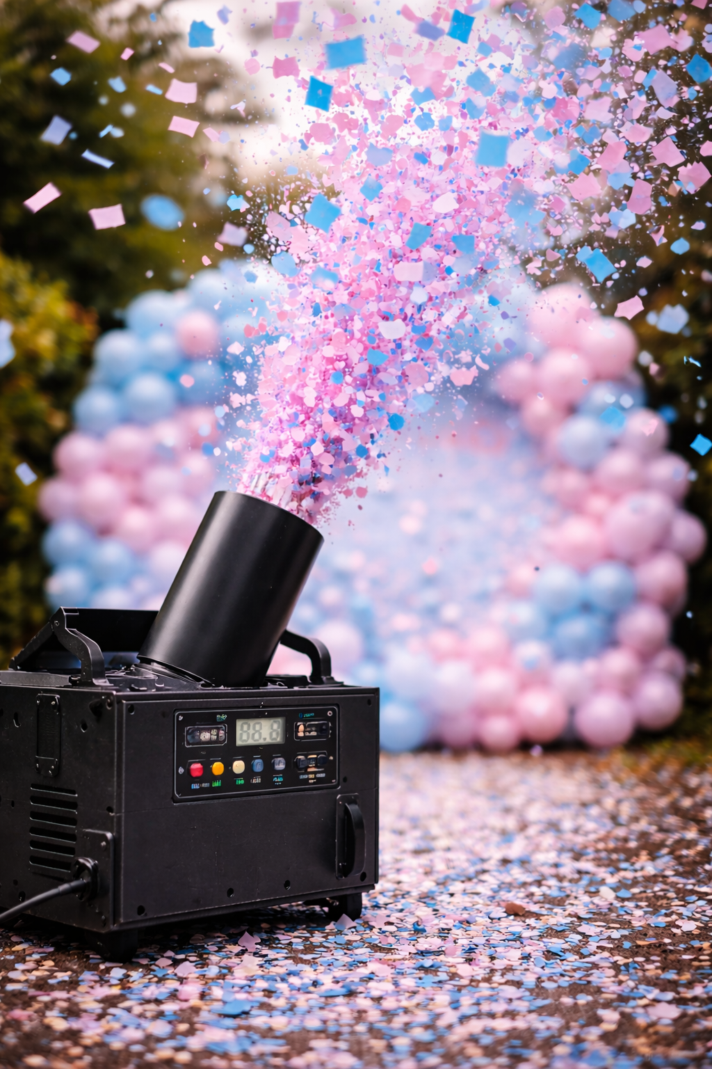 Confetti cannon effect for event celebration