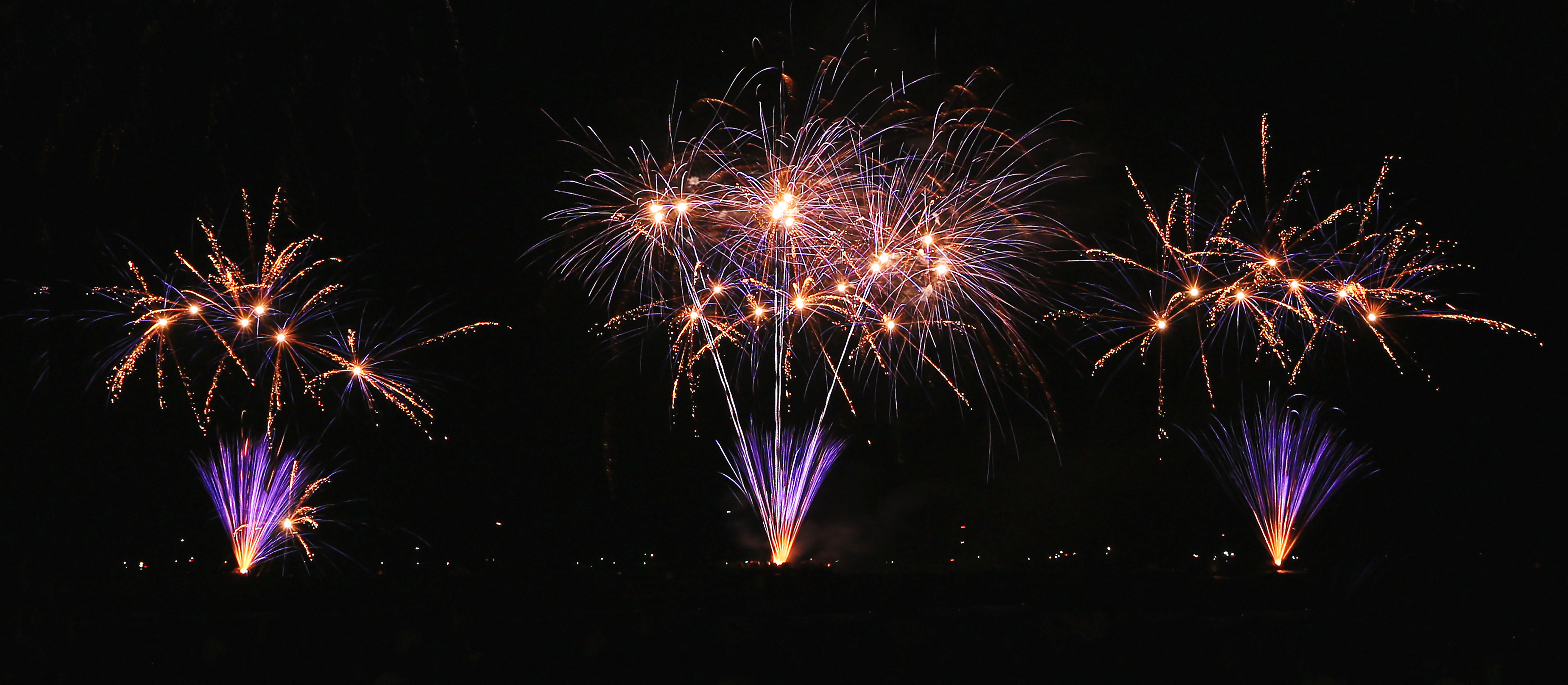 Colorful fireworks exploding in the sky in Texas