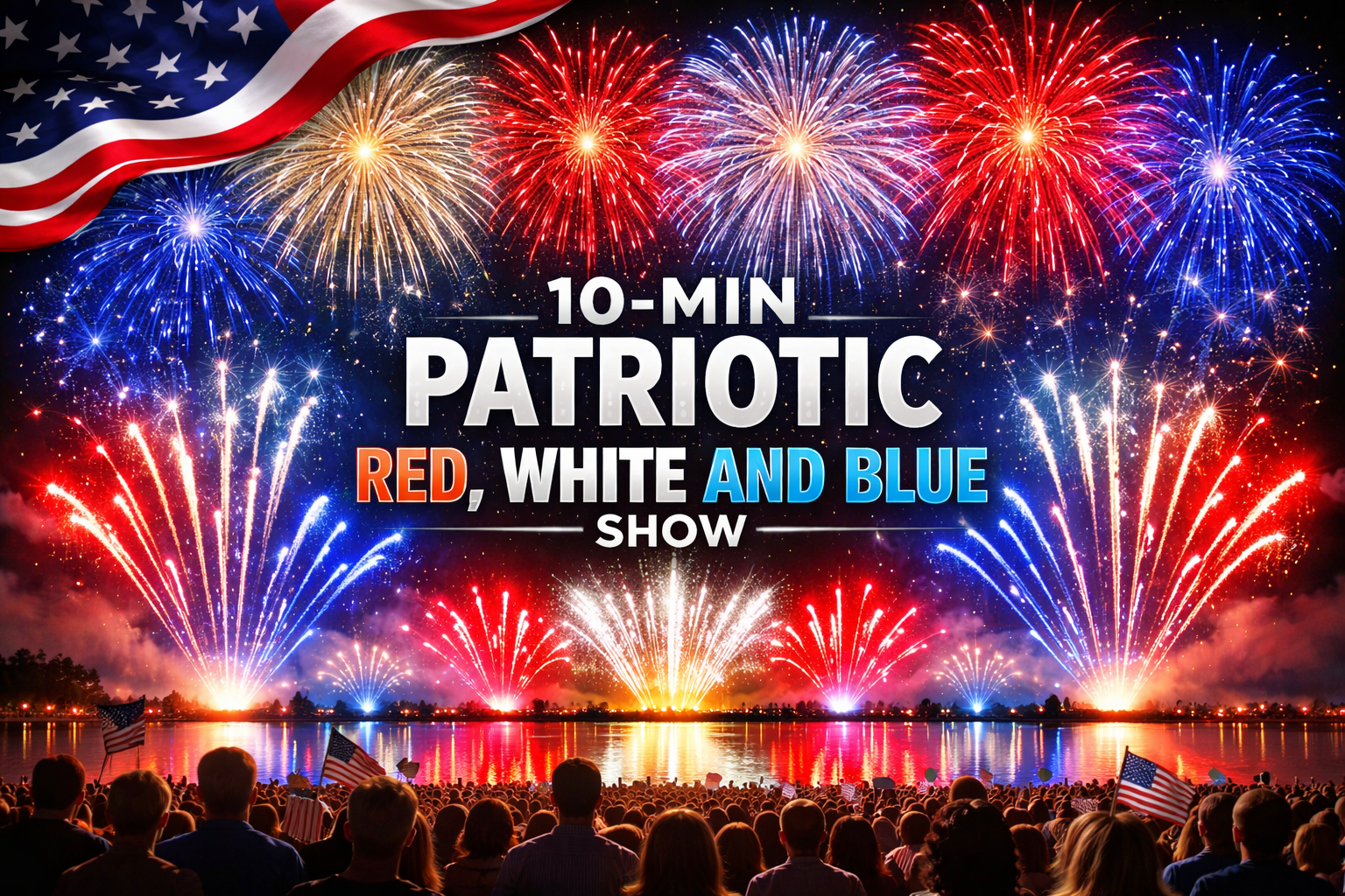 Patriotic red white and blue fireworks display over Texas shape
