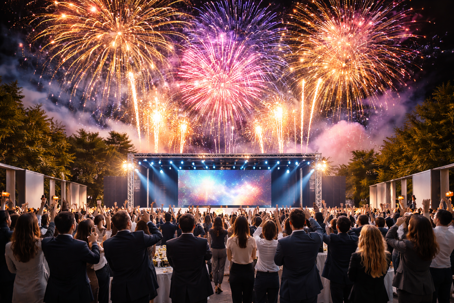 Private and corporate fireworks display