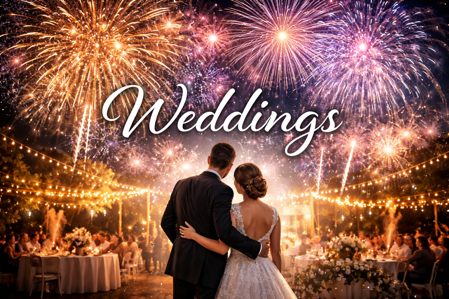 Wedding fireworks display by Lucky Pyrotechnics