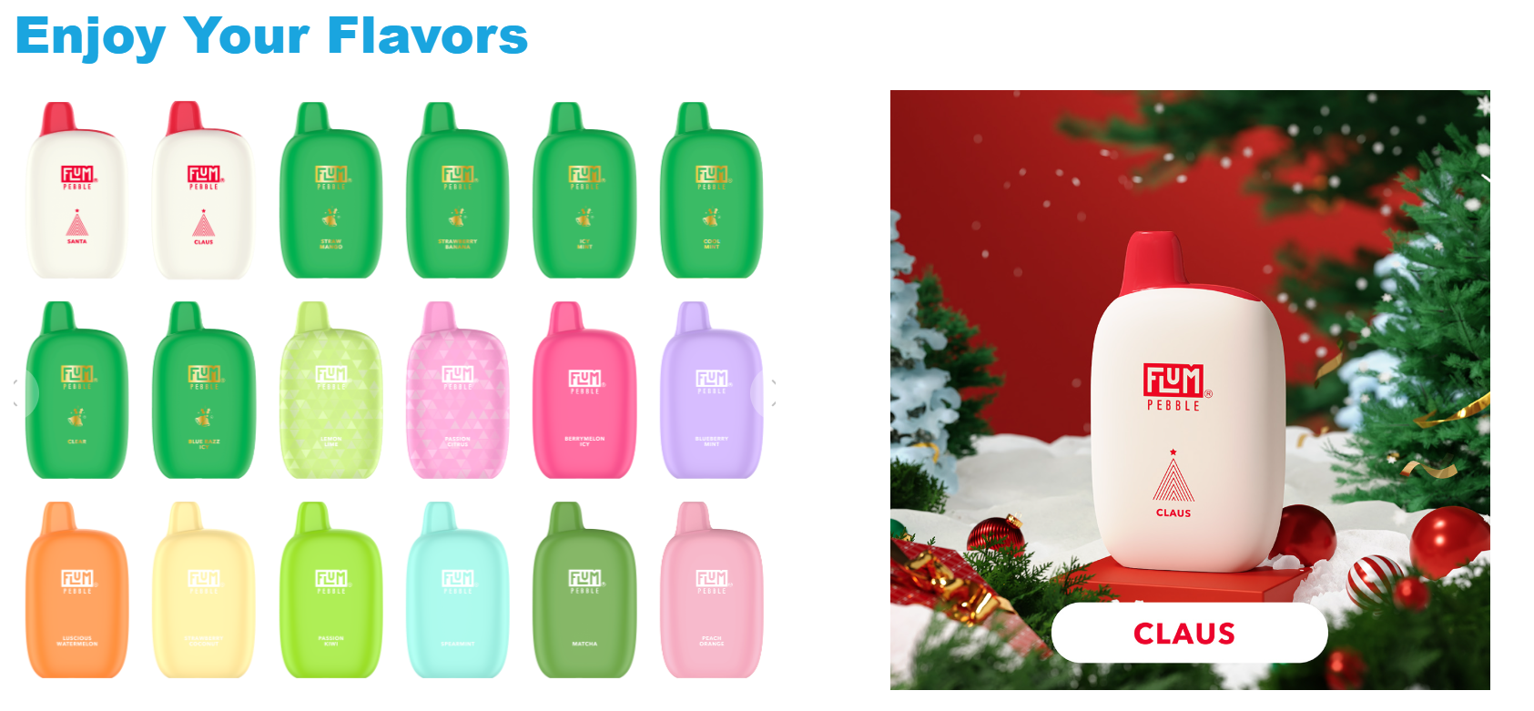 Flum Pebble Santa Flavor Sour X'Max FLUM Pebble *Christmas Edition* Flum  Pebble Disposable | .00