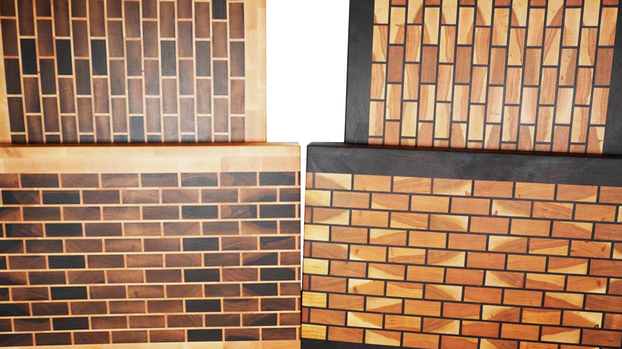 NATURAL BEAUTY Brick Wall End Grain Cutting Boards