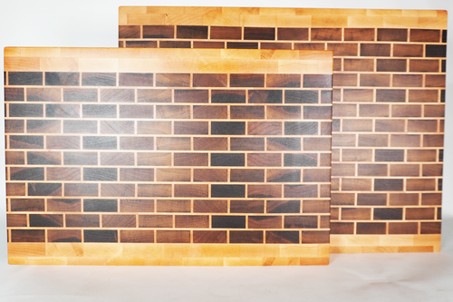 NATURAL BEAUTY - Walnut Brick Wall Pattern End Grain Cutting Boards